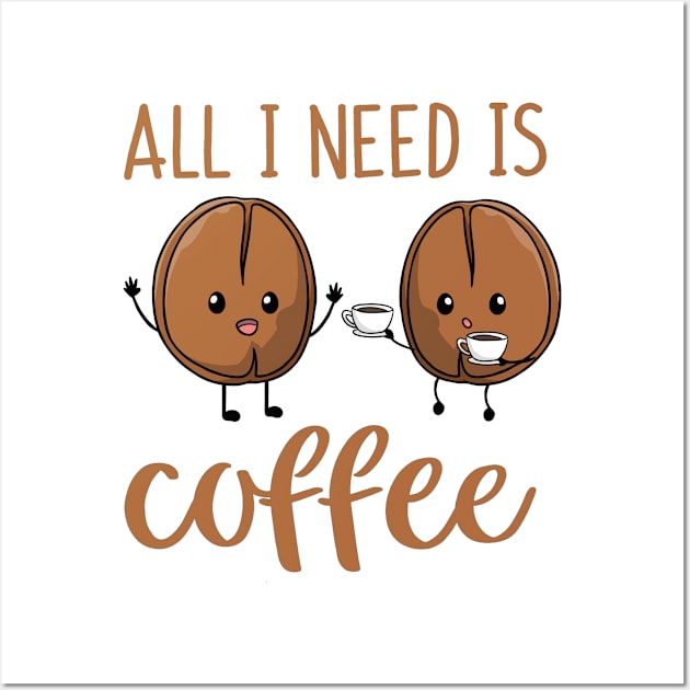 All I Need Is Coffee Wall Art by My Tribe Apparel